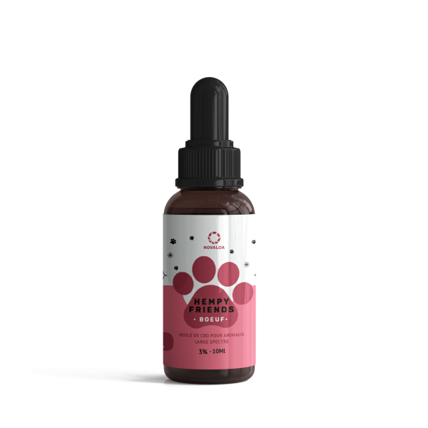 Huile CBD animaux 3% boeuf | NOVALOA