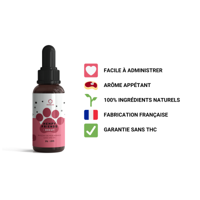 Huile CBD Animaux 3% Bœuf NOVALOA 10ml | Bien-être Naturel Chien