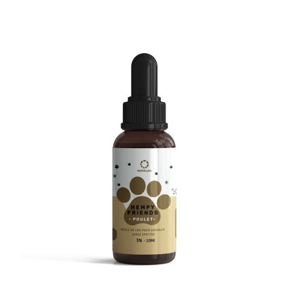 Huile CBD animaux 3% poulet | NOVALOA