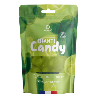 Bonbon CBD Cactus Citron Vert 40mg NOVALOA | Sans Sucre Made in France