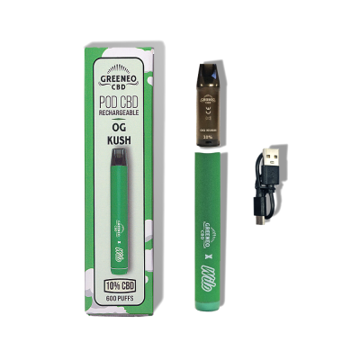 Vape Pen CBD OG Kush 10% Greeneo | Rechargeable 500mAh | Kana Pharma