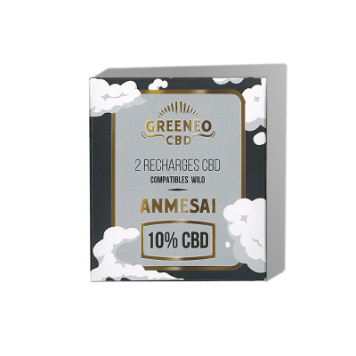 Cartouches CBD 10% Anmesai GREENEO | Pack 2 Recharges Vap Pen | Kana Pharma