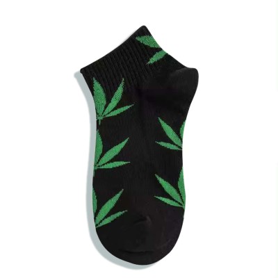 Chaussettes Cannabis Noires - Design Feuilles Vertes | Kana Pharma