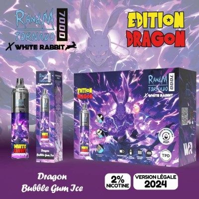 TORNADO 7000 Dragon Bubble Gum Ice | Puff Rechargeable 20000 Bouffées | Kana Pharma