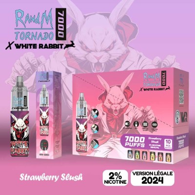 Puff Tornado 7000 White Rabbit Strawberry Slush - Rechargeable 20000 bouffées