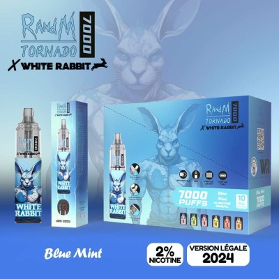 White Rabbit RandM Tornado 7000 Blue Mint | Puff Rechargeable 20000 Bouffées