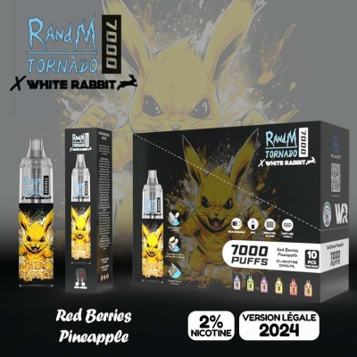 Puff Tornado 7000 White Rabbit Red Berries Pineapple | 20000 bouffées | Kana Pharma