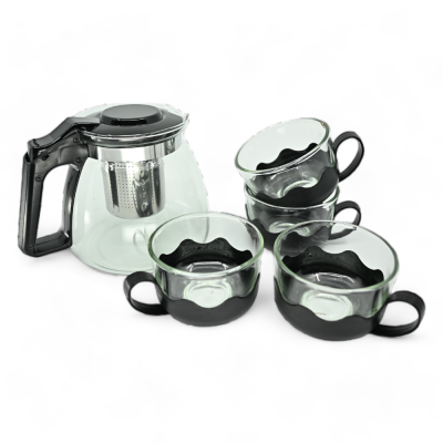 Set Infusion CBD 5 Pièces | Théière Verre + 4 Tasses | Kana Pharma