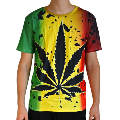 T-shirt Cannabis Rasta - Feuille Chanvre Stylisée | Kana Pharma