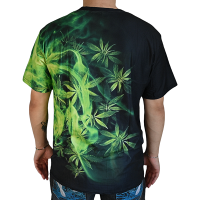 T-shirt Cannabis Smoky Green | Design Feuilles Marijuana | Kana Pharma