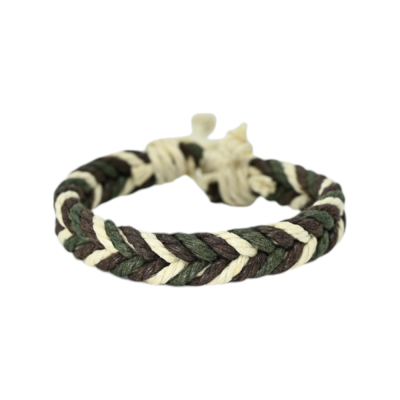 Bracelet Chanvre Tressé Mixte Ajustable 0,8cm | Kana Pharma