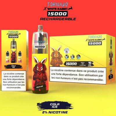 Puff Tornado 15000 Cola Ice Rechargeable - White Rabbit | Kana Pharma