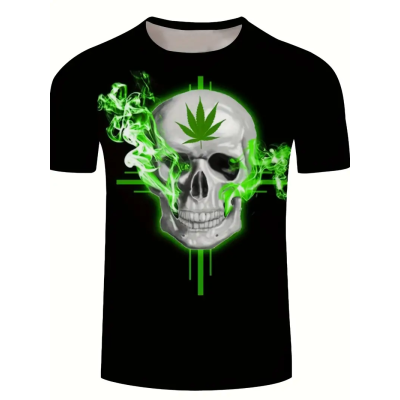 T-shirt White Skull Weed - Design Cannabis Original | Kana Pharma