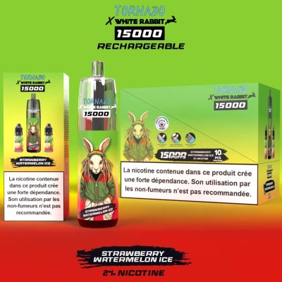 Puff Tornado 15000 White Rabbit Fraise Pastèque Glacée | Kana Pharma