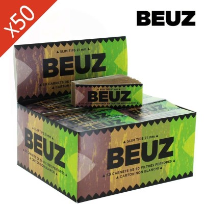 Filtres à rouler Beuz x50 carnets - 2500 filtres carton slim 60x21mm | Kana Pharma