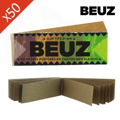 Filtres à rouler Beuz x50 carnets - 2500 filtres carton slim 60x21mm | Kana Pharma