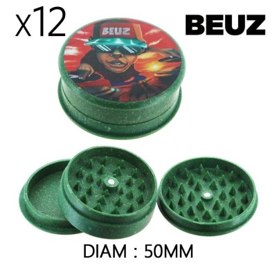 Grinder Kush Bong Beuz x12 | Moulin Chanvre Biodégradable 50mm | Kana Pharma