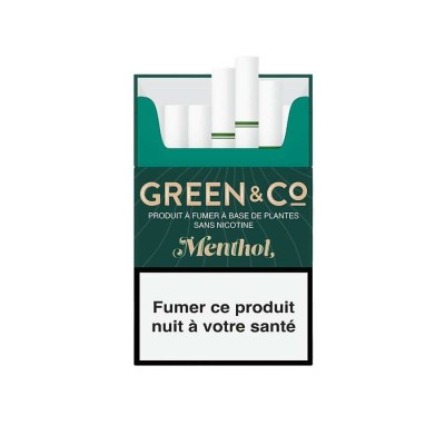 Cigarettes CBD Menthol Green&Co ✓ 20 Pre-rolls Sans Tabac | Kana Pharma