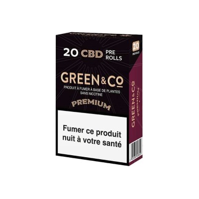 Cigarettes CBD Premium Green&Co | 20 Pre-rolls 17,2g | Kana Pharma