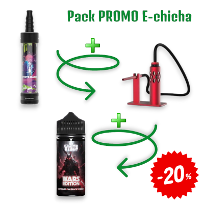 Pack e-Chicha White Rabbit Rouge Complet | Fumytech + E-liquide | Kana Pharma