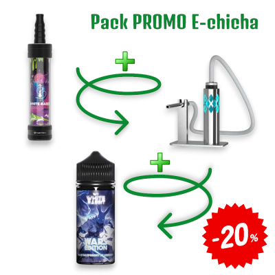 Pack E-Chicha White Rabbit Air Métal Brossé | Kit Complet Fumytech