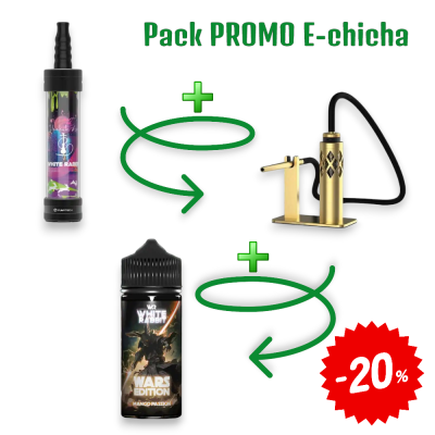 Pack e-Chicha White Rabbit Gold -20% | Fumytech + Support + E-liquide