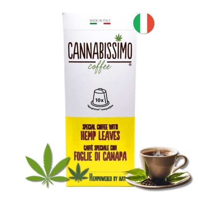 Café Cannabissimo aux feuilles de chanvre - 10 capsules Nespresso | Kana Pharma
