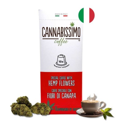 Café Cannabissimo chanvre 10 capsules Nespresso | Made in Italy