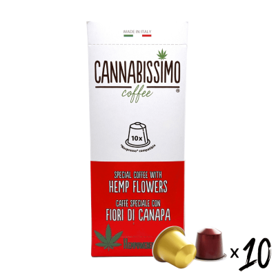 Café Cannabissimo chanvre 10 capsules Nespresso | Made in Italy