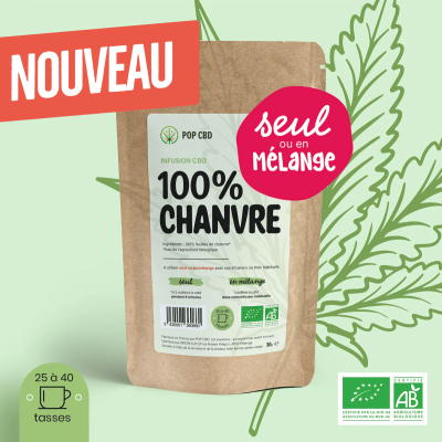 Tisane Bio Chanvre 30g POP CBD | Infusion Pure Relaxante | Kana Pharma