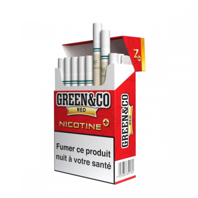 Cigarettes CBD Green&Co Red Nicotine+ 2% - Sans Tabac | Kana Pharma