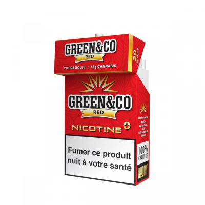 Cigarettes CBD Green&Co Red Nicotine+ 2% - Sans Tabac | Kana Pharma