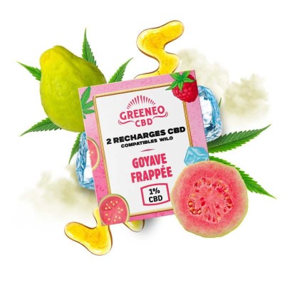 Cartouches CBD Goyave Frappée 1% - Pack 2x2ml Greeneo | Kana Pharma