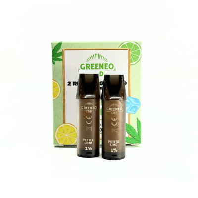 Cartouches CBD Petite Limo Greeneo - Pack 2 recharges 1% CBD | Kana Pharma