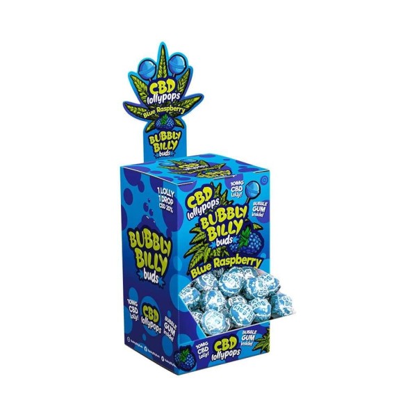 Sucette CBD Blue Raspberry - 100 pcs | BUBBLY BILLY