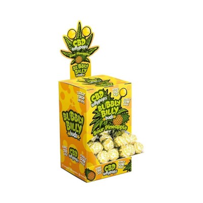 Sucettes CBD Sour Pineapple 100 pcs Bubbly Billy | 10mg CBD - Kana Pharma