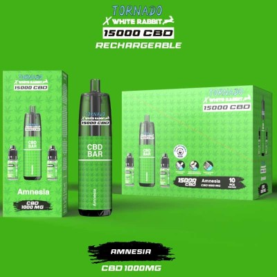 Puff CBD Tornado x White Rabbit 15000 Amnesia Rechargeable | Kana Pharma