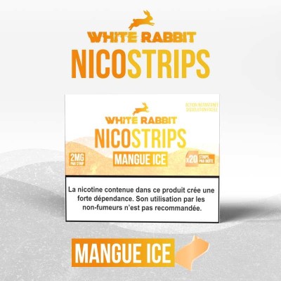 Nicostrips White Rabbit Mangue Ice 2mg | Bandelettes Nicotine