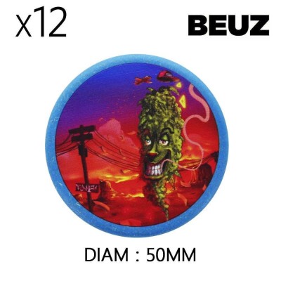 Pack 12 Grinders Chanvre Biodégradable Bleu 50mm | Smiley Valley | Kana Pharma