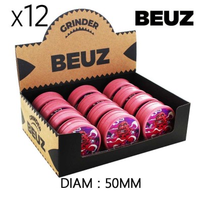 Lot 12 Grinders Beuz Pink Bloodybud 50mm Biodégradable | Kana Pharma
