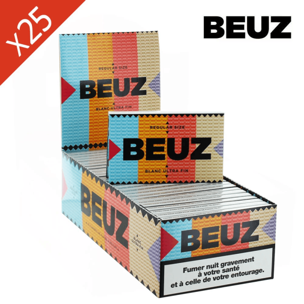 Boite de 25 Carnets Feuilles à rouler BEUZ Blanc Regular