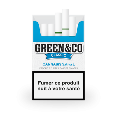 Cigarettes CBD Green&Co Classic | Pack 20 Pre-Rolls Sans Tabac | Kana Pharma