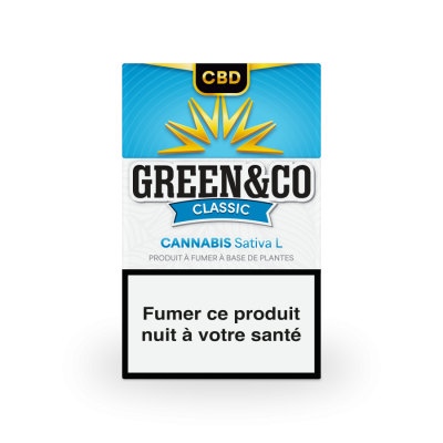 Cigarettes CBD Green&Co Classic | Pack 20 Pre-Rolls Sans Tabac | Kana Pharma