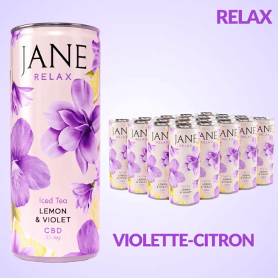 Pack 6 Thé CBD Bio Violette Citron JANE | 35mg CBD + Mélisse | Kana Pharma