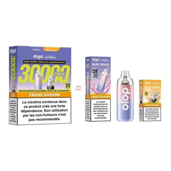 Puff Dojo Blast Bundle 30K Fraise Banane - Dojo by Vaporesso