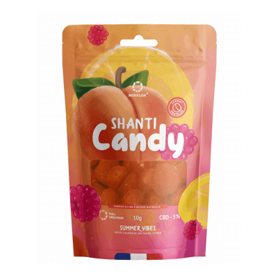Bonbon CBD Summer Vibes NOVALOA 6% | Saveurs Pêche Framboise | Kana Pharma