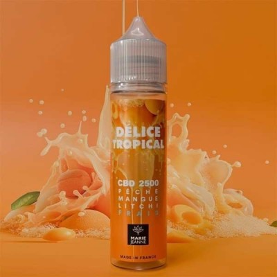 E-liquide CBD Délice Tropical Marie Jeanne 50ml | Pêche Mangue Litchi | Kana Pharma