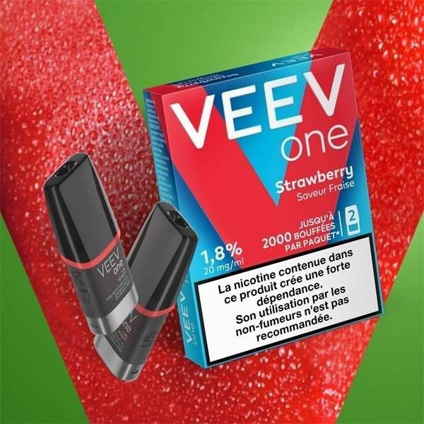 Paquet de 2 Pods pre-remplis Veev One Strawberry - Saveur Fraise