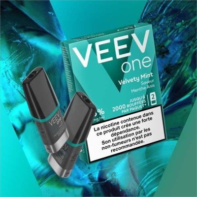 Pods Veev One Velvety Mint - Pack 2x2ml Menthe Anis 20mg | Kana Pharma