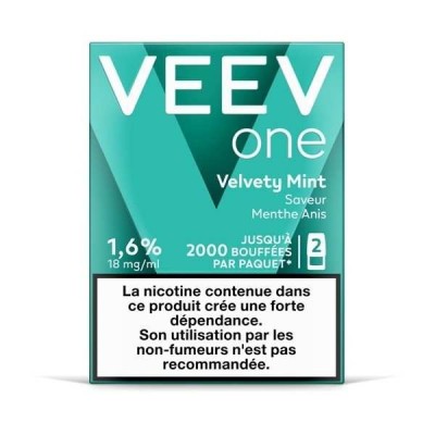 Pods Veev One Velvety Mint - Pack 2x2ml Menthe Anis 20mg | Kana Pharma